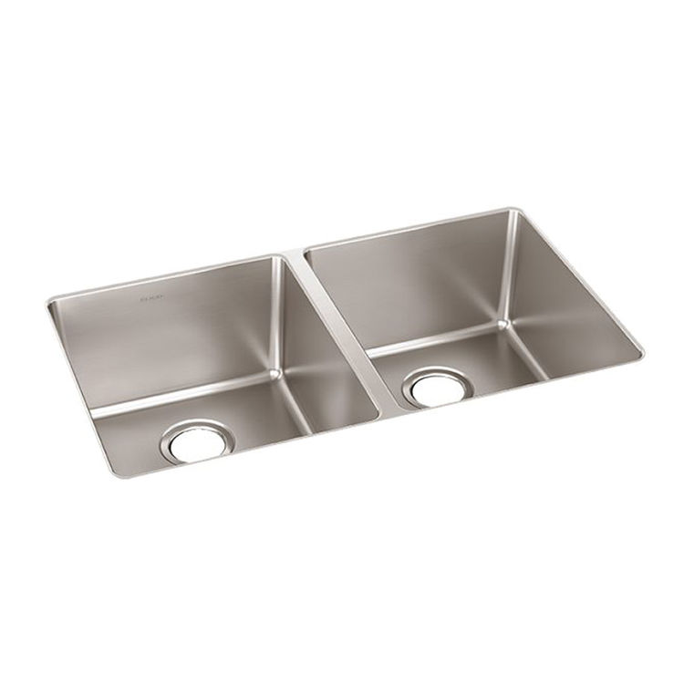 Elkay ELUH3118T Lustertone Iconix Double Bowl Undermount Kitchen Sink, Stainless Steel - Luminous Satin
