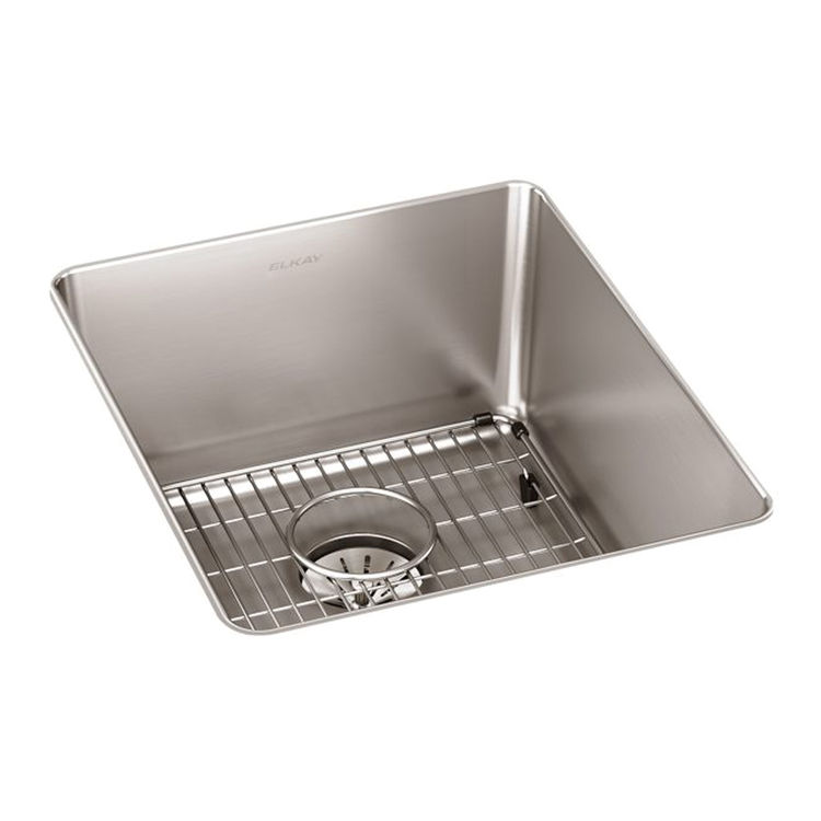 Elkay Lustertone Iconix Single Bowl Undermount Sink Kit with Perfect Drain, Luminous Satin - ELUHH1316TPDBG 