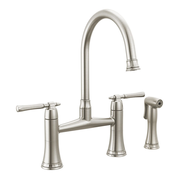 Brizo Tulham Stainless Steel Two Handle Bridge Kitchen Faucet - 62558LF-SS