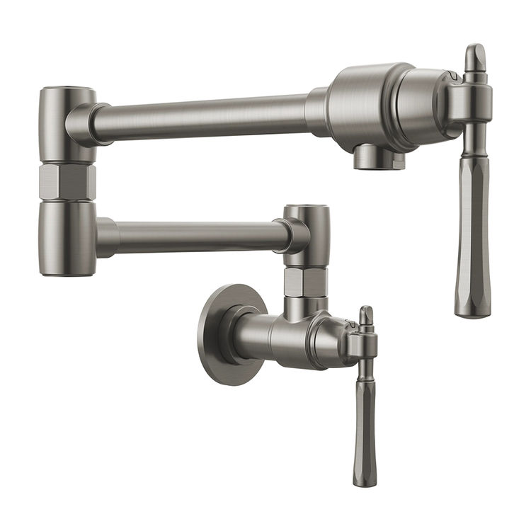 Brizo Tulham Wall-Mount Pot Filler Faucet, Luxe Steel - 62858LF-SL