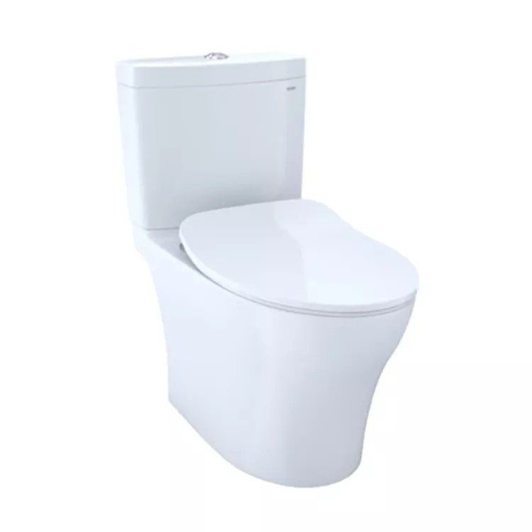 TOTO Aquia IV Two-Piece Toilet w/ SS234 SoftClose Seat, 1.28/0.9 GPF, Elongated, WASHLET+, Cotton White - MS446234CEMFGN#01
