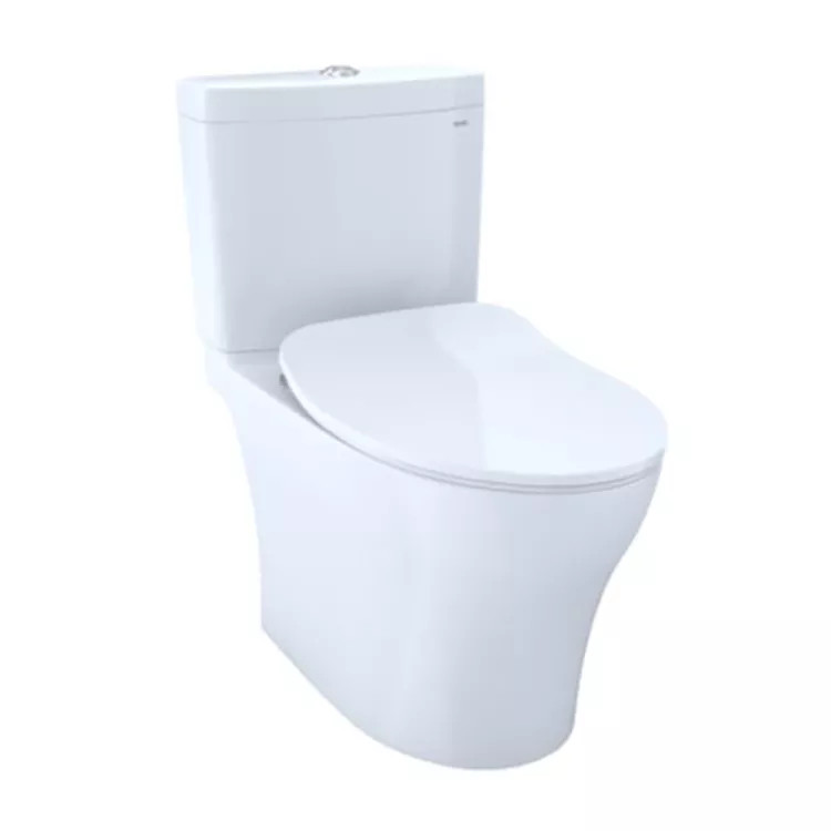 TOTO Aquia IV Elongated Two-Piece Toilet With SS234 SoftClose Seat, 1.28 and 0.9 GPF, Cotton White - MS446234CEMGN#01