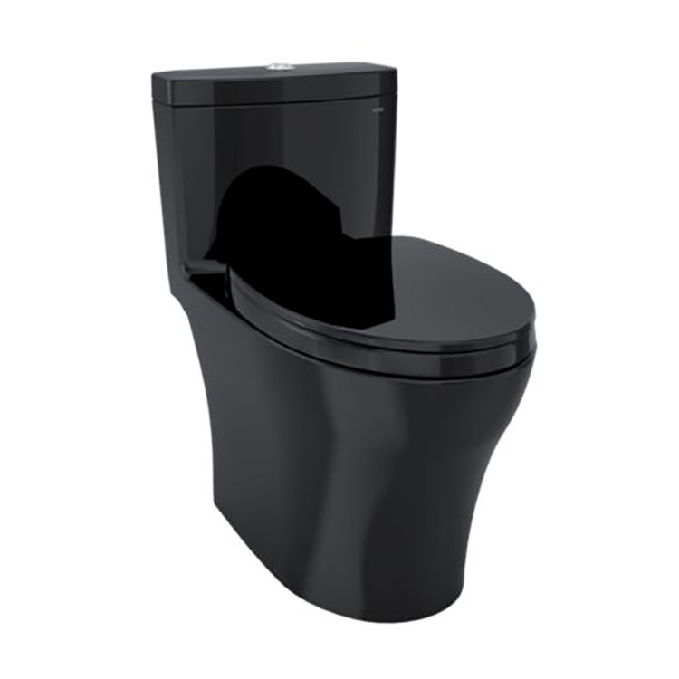 TOTO Aquia IV One-Piece Toilet w/ SS124 SoftClose Seat, 1.28/0.9 GPF, Elongated, WASHLET+, Ebony - MS646124CEMFN#51