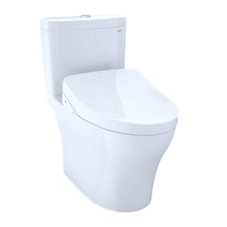 TOTO Aquia IV WASHLET+ Two-Piece Toilet with S500e Bidet Seat, 1.28/0.9 GPF, Universal Height, Cotton White - MW4463046CEMFGN#01