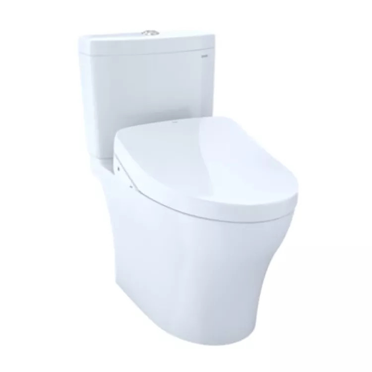 TOTO Aquia IV WASHLET+ Two-Piece Toilet with S500e Bidet Seat, 1.28/0.9 GPF, Cotton White - MW4463046CEMGN#01