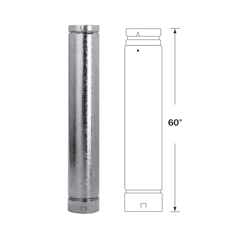 M&G DuraVent 5" B-Vent Round Rigid Pipe with 36" Length - 5BV36