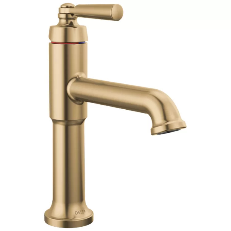 Delta Saylor Single-Hole Bathroom Faucet With Metal Pop-Up Drain, Single Handle, Diamond Seal, ADA-Compliant, 1.2 GPM, Champagne Bronze - 536-CZMPU-DST