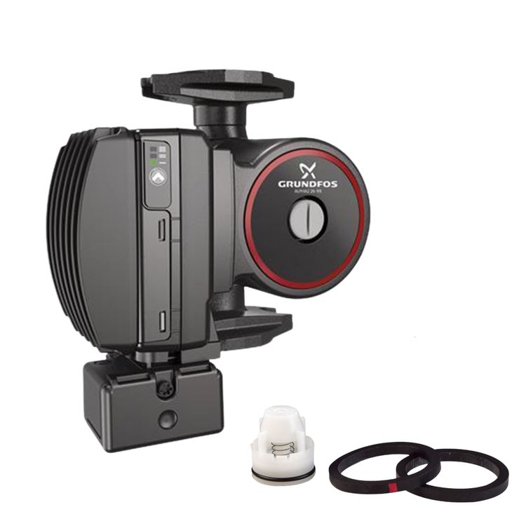 Grundfos Variable Speed Recirculation Pump, 15.9 GPM Flow Rate, 115V Power, Cast Iron Construction, Flanged Design, AUTOADAPT Mode, Composite Impeller -  ALPHA2 26-99F (99490916)