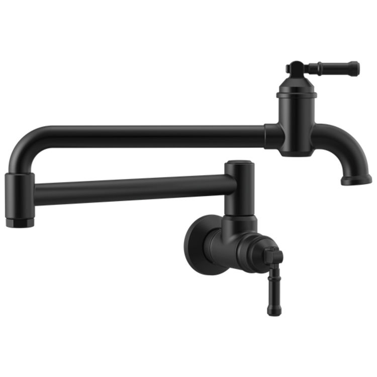 Delta Broderick Wall Mount Pot Filler In Matte Black - 1190LFL-BL