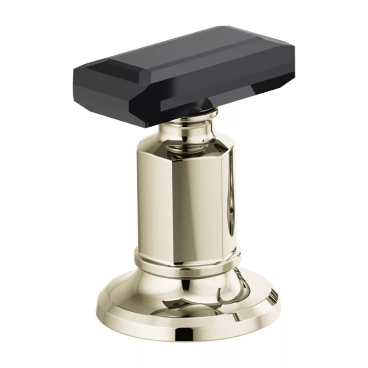 Brizo Invari Widespread Faucet Handle Kit with Black Crystal Knob, ADA, Brilliance Polished Nickel - HK5376-PNBC