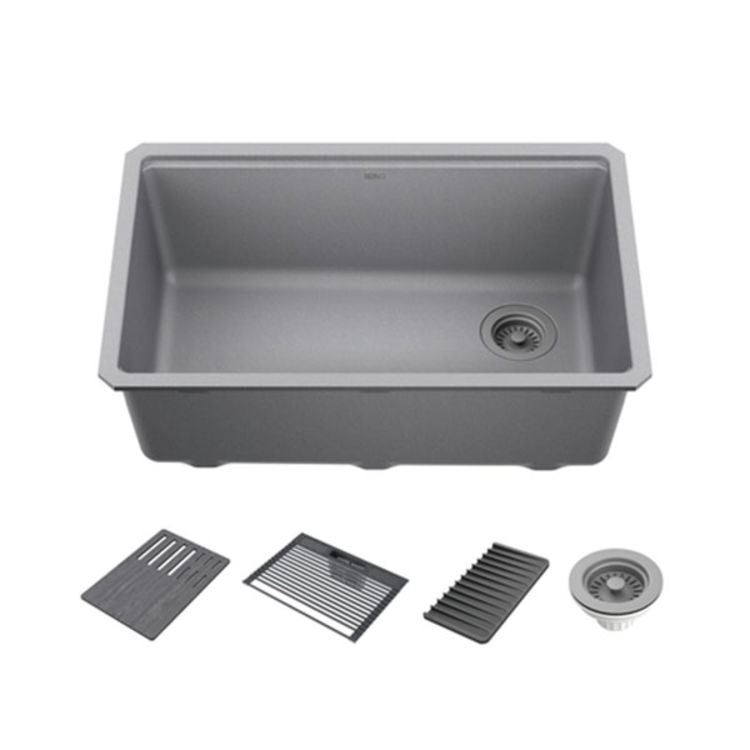 Delta Everest 29" x 19" x 10" Single Bowl Workstation Undermount Kitchen Sink, White - 75B933-30S-DG