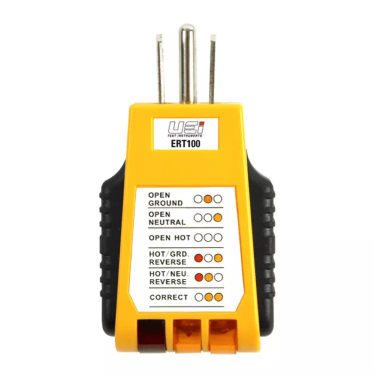 UEi 110V AC Electrical Receptacle Tester with Rubber Grip - ERT100