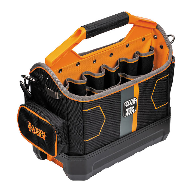 Klein MODbox Black/Orange Tool Tote with 33 Pockets and Headlamp Bracket, 1680D Ballistic Weave - 62202MB