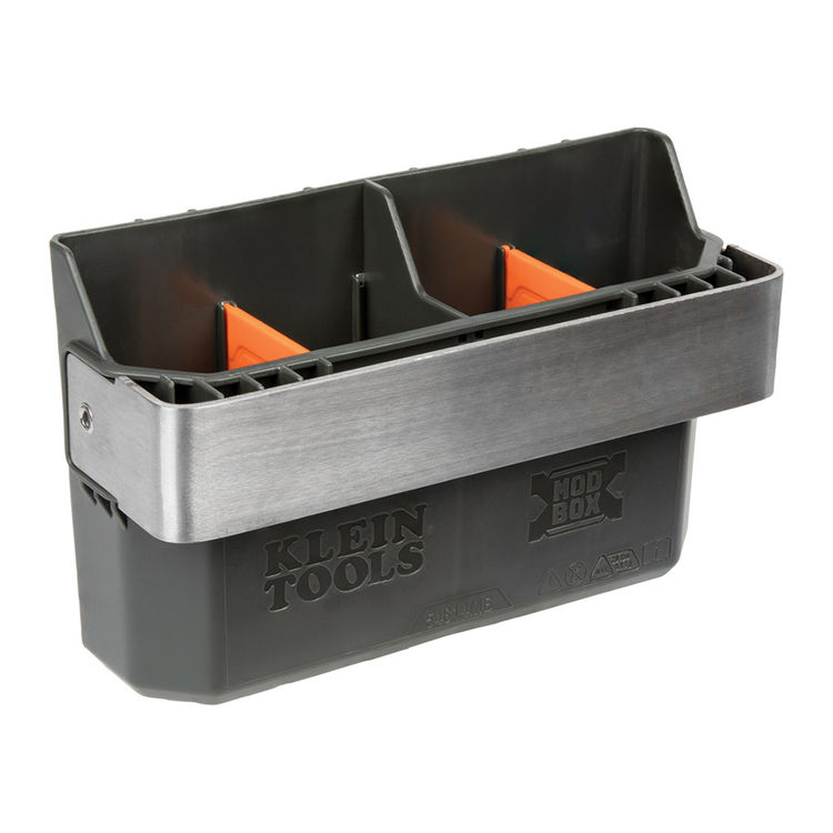 Klein MODbox Dark Gray Tool Carrier Rail Attachment with Removable Dividers, Hard Plastic and Metal - 54814MB