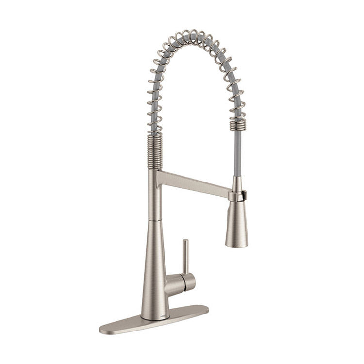 Moen Sleek Single Handle Semi Pro Kitchen Faucet, MotionSense Wave, Stainless - 5925EWSRS