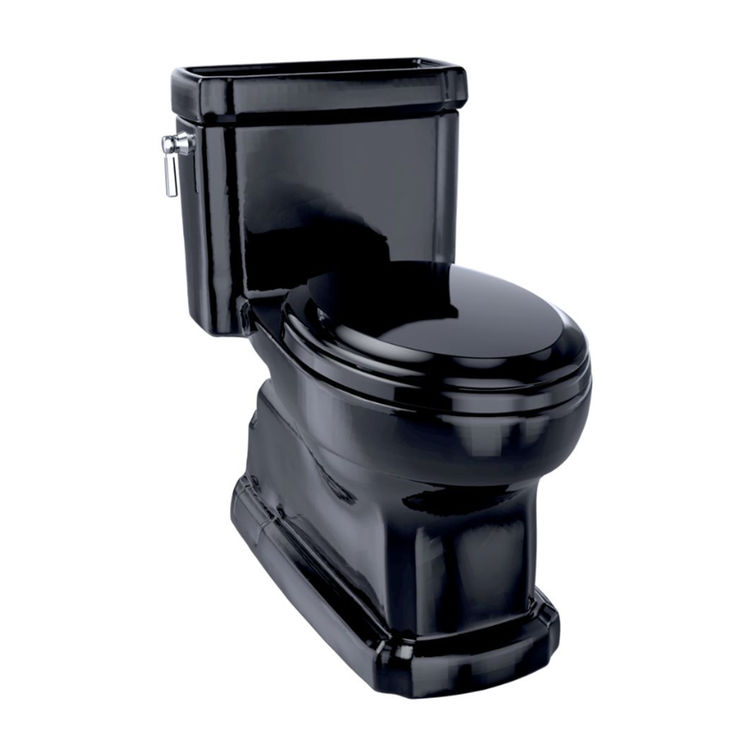 TOTO Eco Guinevere One-Piece Skirted Toilet with SoftClose Seat, Elongated, Universal Height 1.28 GPF, Ebony - MS974224CEF#51
