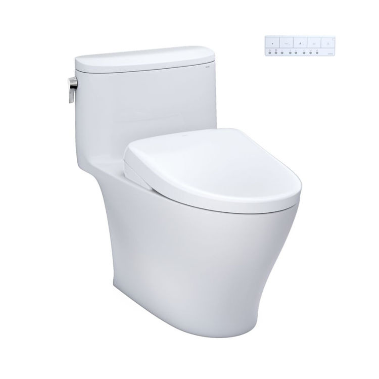 TOTO Nexus 1G One-Piece Skirted Toilet w/ WASHLET+ (S7), Elongated, Universal Height, 1.0 GPF, Cotton White - MW6424726CUFG#01