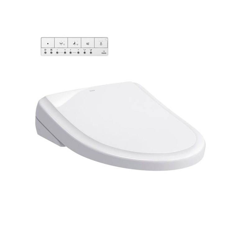TOTO Elongated WASHLET S7A, EWATER+, PREMIST, Night Light, Auto Open/Close Lid, Classic Cotton White - SW4734AT40#01