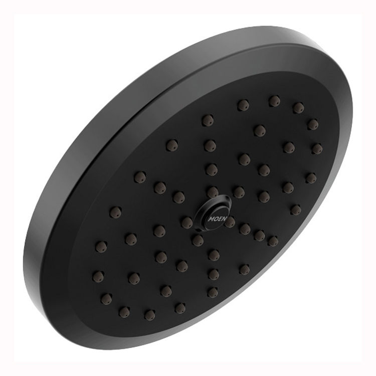 Moen Greenfield 6-3/4in Eco-Performance Single-Function Rainfall Shower Head with Immersion Rainshower Technology, 1.75 GPM, Matte Black - S178EPBL