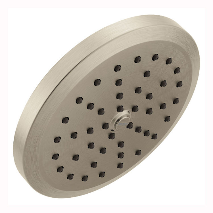 Moen Greenfield 6-3/4in Eco-Performance Single-Function Rainfall Shower Head with Immersion Rainshower Technology, 1.75 GPM, Brushed Nickel  - S178EPBN