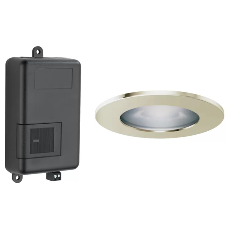 Brizo Mystix Chromatherapy System and High-powered Light Fixture (LED) with 4in Polsihed Nickel Trim Ring, Lumicoat Technology - 8SP-MU-4-PN-L