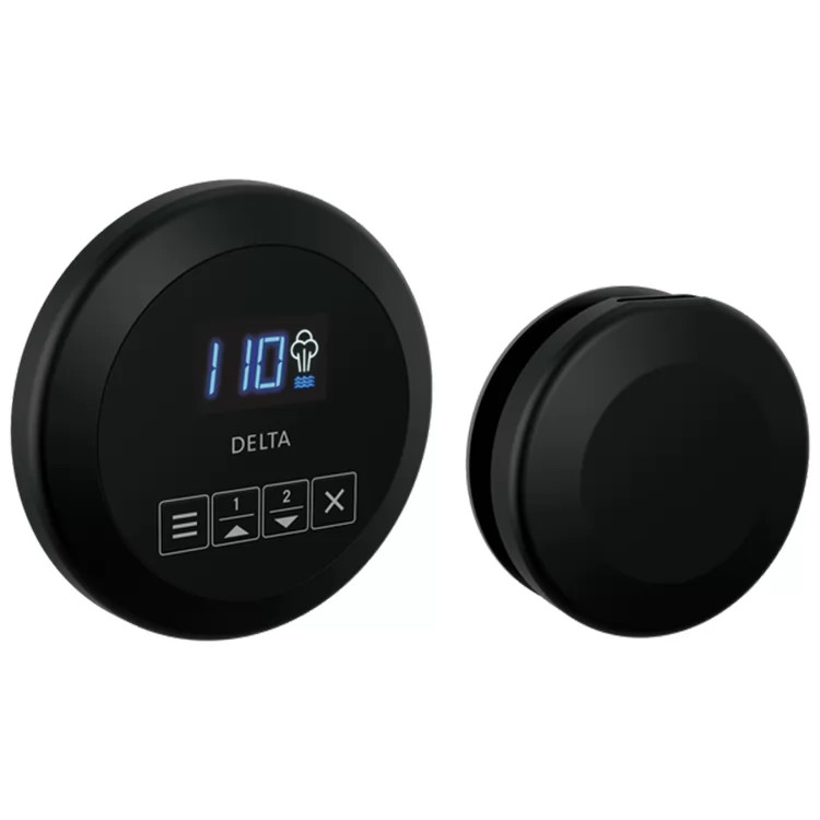 Delta SteamScape Round-Shaped Matte Black Steam Package with Patented Dual Sensor Technology, Digital Display, 2-User Presets - 5CH-250R-BL
