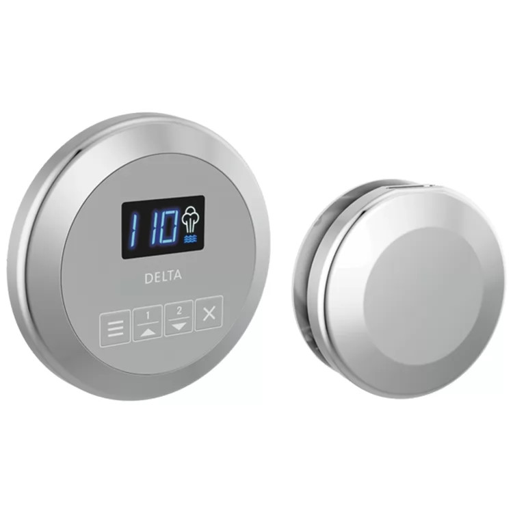 Delta SteamScape Round-Shaped Chrome Steam Package with Patented Dual Sensor Technology, Digital Display, Lumicoat Technology - 5CH-250R-PR