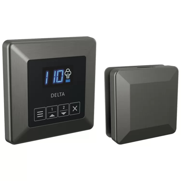 Delta SteamScape Classic System Steam Package with 3in Black Stainless Square-Shaped Steam Head, Lumicoat Technology - 5CH-250T-KS-PR