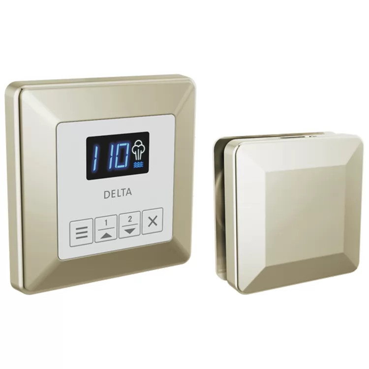 Delta SteamScape Classic System Steam Package with 3in Polished Nickel Square-Shaped Steam Head, Lumicoat Technology - 5CH-250T-PN-PR