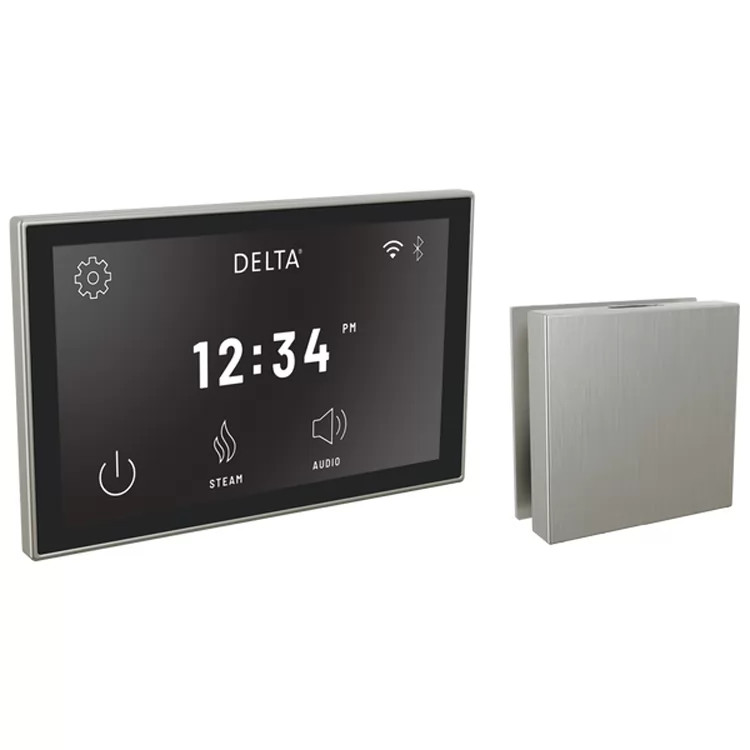 Delta SteamScape Deluxe System Steam Package with 3in Stainless Square-Shaped Steam Head, Lumicoat Technology - 5CH-550L-SS-PR