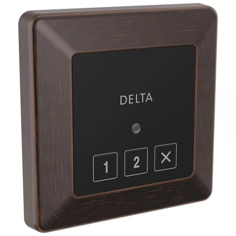 Delta SteamScape Classic System Square-Shaped 3-3/4in Venetian Bronze Exterior Steam Control with LED Indicator, 2-User Presets - 5CN-220T-RB