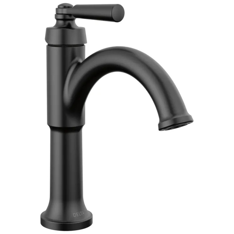 Delta Saylor Single-Hole Bathroom Faucet With Metal Pop-Up Drain, Single Handle, Diamond Seal, ADA-Compliant, 1.2 GPM, Matte Black - 535-BLMPU-DST
