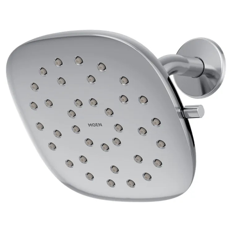 Moen Verso 7in Square Chrome Rainshower Head with Infiniti Dial, 2.5 GPM - 220R5