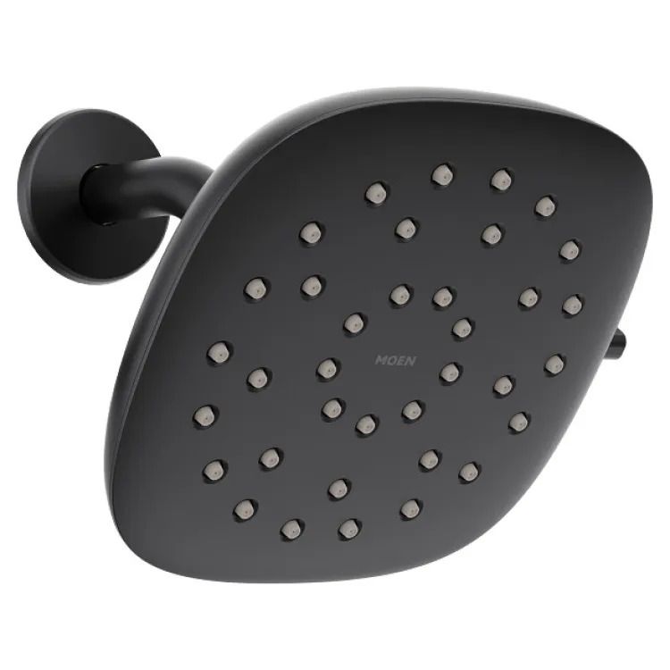 Moen Verso 7in Square Matte Black Rainshower Head with Infiniti Dial , 2.5 GPM - 220R5BL