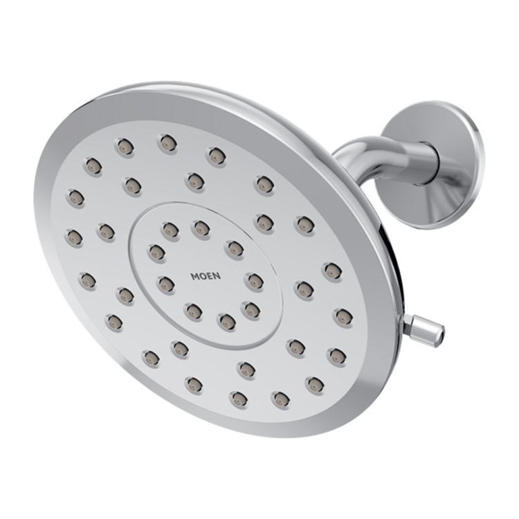 Moen Verso 7in Chrome Round Rainshower Head with Infiniti Dial, Eco-Performance, 1.75 GPM - 220R7EP