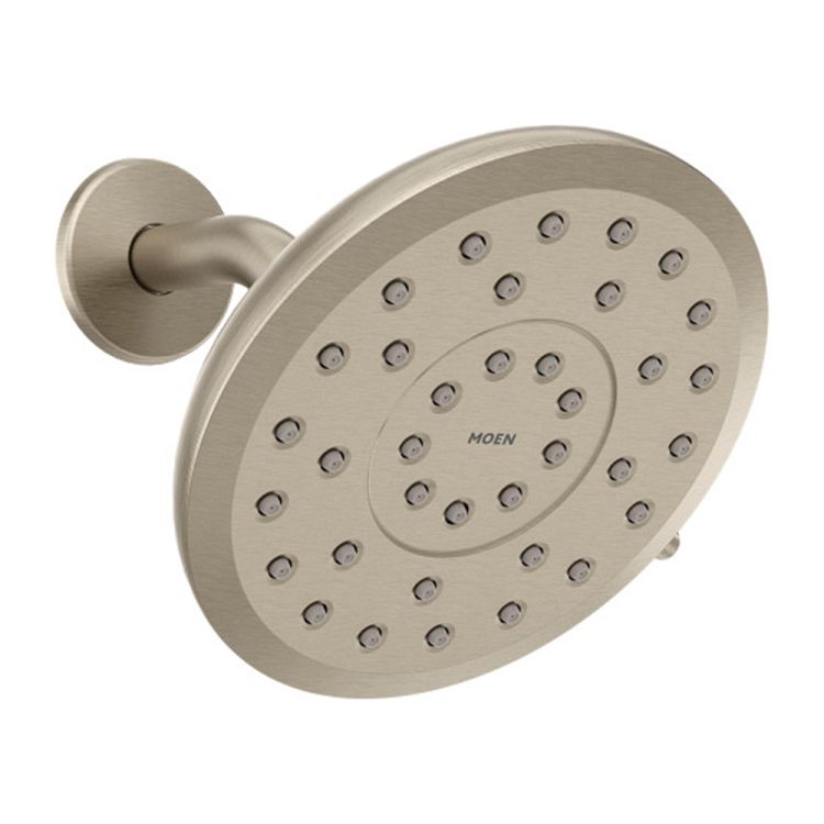 Moen Verso 7in Round Brushed Nickel Rainshower Head with Infiniti Dial, 2.5 GPM - 220R7BN