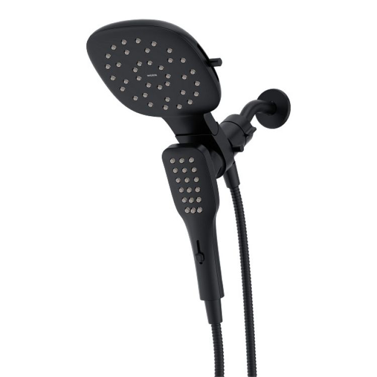 Moen Verso 16in Square Matte Black 2-in-1 Shower Combo with Infiniti Dial, Magnetix Technology, Eco-Performance, 1.75 GPM - 220C5EPBL