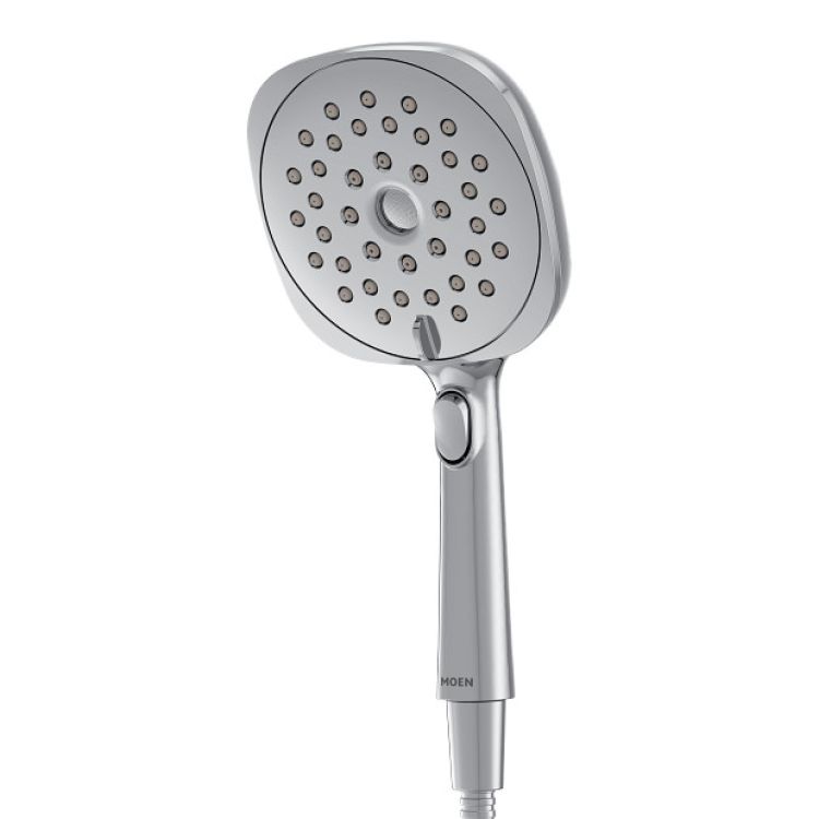 Moen Verso 5in Square Chrome Single-Function Handheld Shower with Infiniti Dial, Magnetix Technology, 2.5 GPM - 220H5 