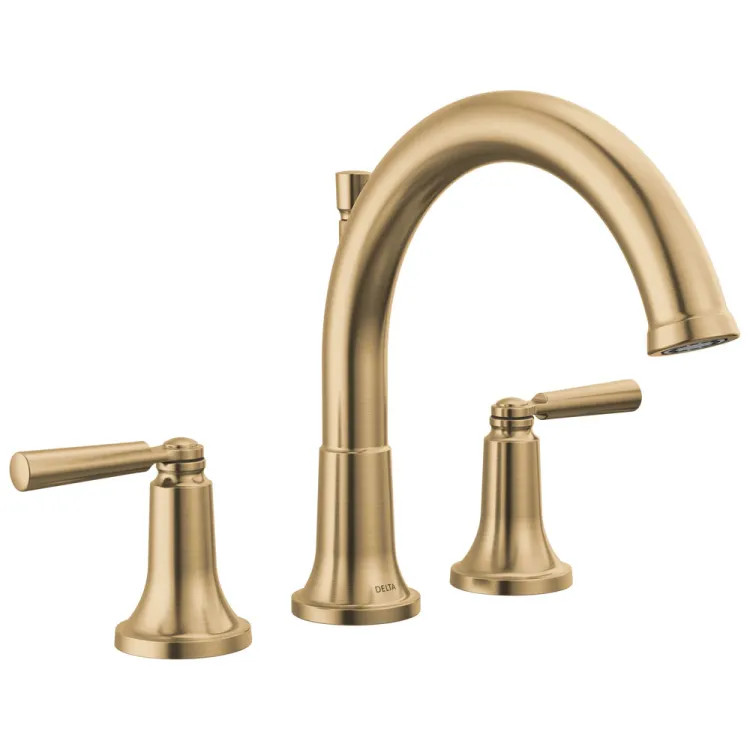 Delta Saylor Two-Handle Roman Tub Faucet Trim, High-Arc Spout, Lever Handles, ADA-Compliant, Champagne Bronze - T2735-CZ