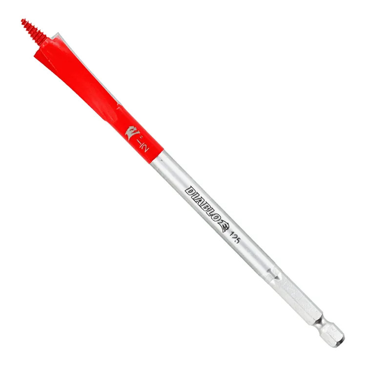 Diablo Demo Demon 1/2in x 6in Spade Bit with 1/4in Hex Shank for Nail-Embedded Wood - DSPD4010