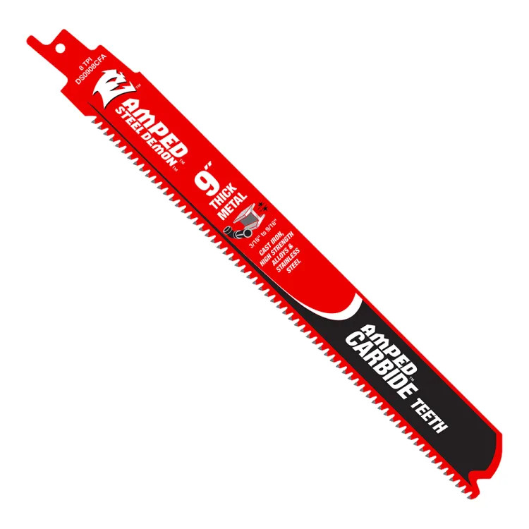 Diablo Steel Demon AMPED 1-Pack 9in x 8 TPI Carbide Reciprocating Saw Blade for Thick Metal Cutting - DS0908CFA