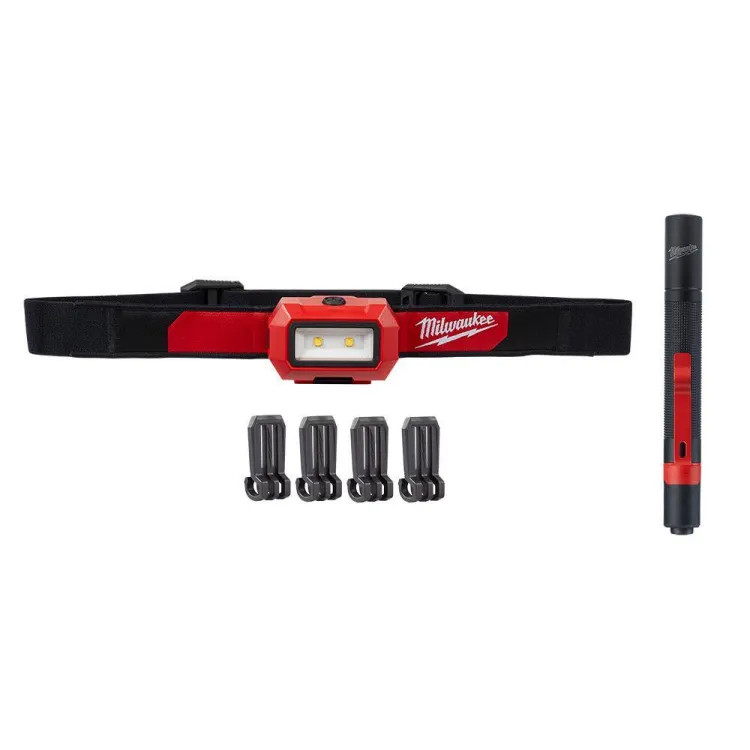 Milwaukee 350 Lumens LED Headlamp and 100 Lumens Aluminum Pen Light with Clip - 2103PEN