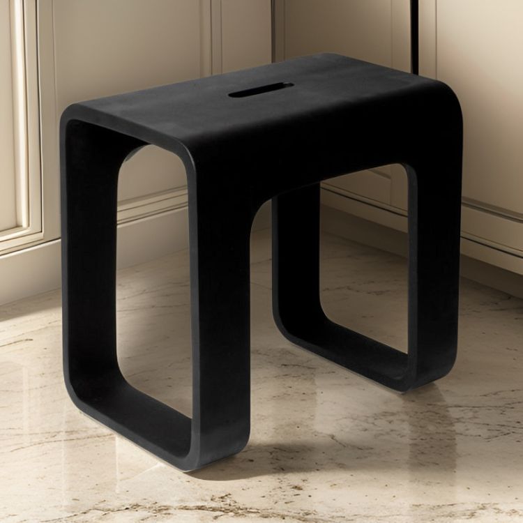 Alfi Matte Black Solid Surface Resin Composite, 16in Shower Stool with Hand Insert Slot - ABST99BM
