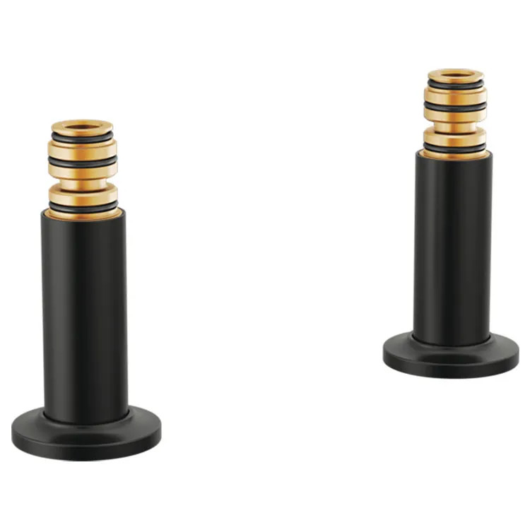 Brizo Deck Mount Tub Filler Unions with Dual Column, Solid Brass, Matte Black - T71765-BL