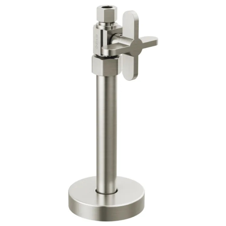 Brizo Straight Supply Stop Valve with Cross Handle, Brilliance Brushed Nickel - BT021204-BN