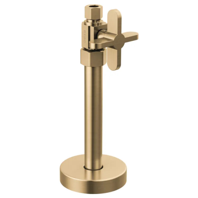 Brizo Straight Supply Stop Valve with Cross Handle, Brilliance Luxe Gold - BT021204-GL