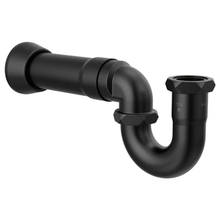 Brizo 1-1/2" P-Trap with Flange, Matte Black - BT031121-BL