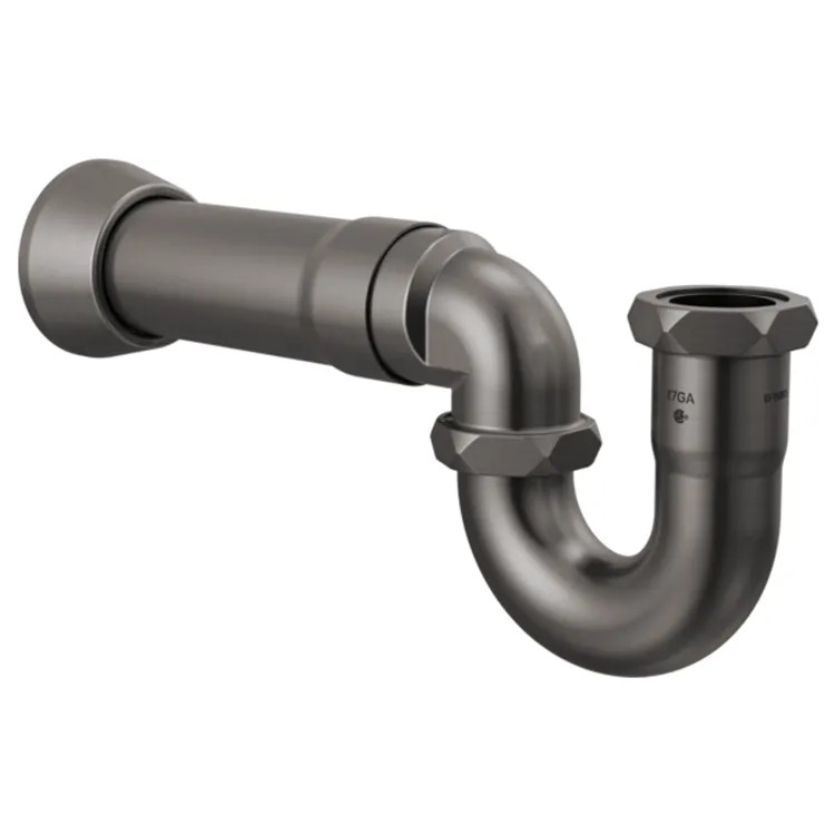 Brizo P-Trap with Flange, 17 Gauge, Brass, Brilliance Luxe Steel - BT031121-SL