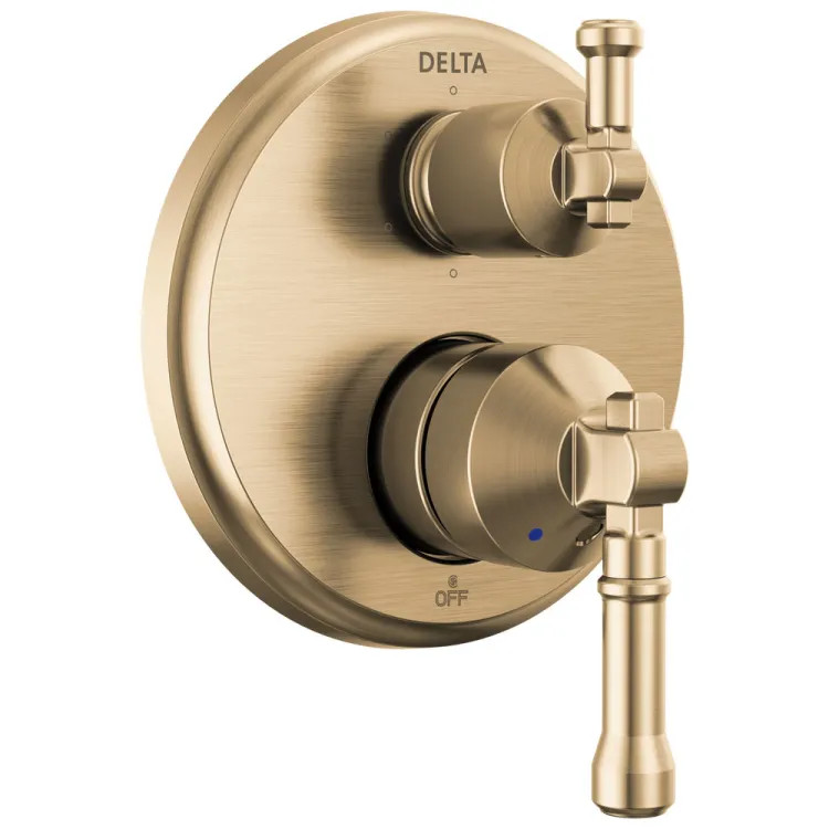Delta Broderick 14 Series Monitor Integrated Diverter Trim, 6-Setting, ADA, MultiChoice Valve, Lumicoat Champagne Bronze - T24984-CZ-PR