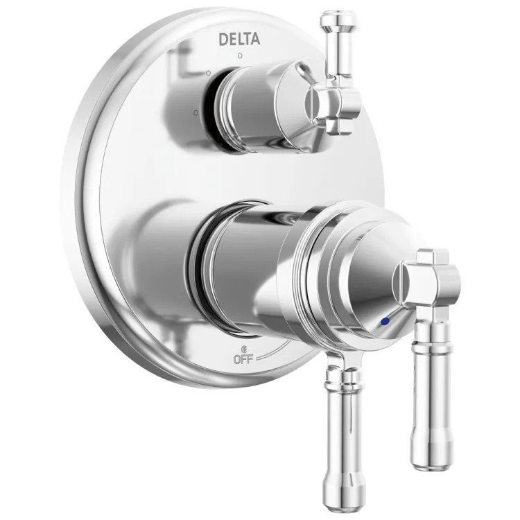 Delta Broderick 17T Series Integrated Diverter Trim, 3-Setting, ADA, TempAssure, MultiChoice Valve, Lumicoat Chrome - T27T884-PR